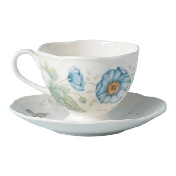 Lenox Butterfly Meadow Monarch Cup and Saucer Set New in Box - Picture 4 of 11